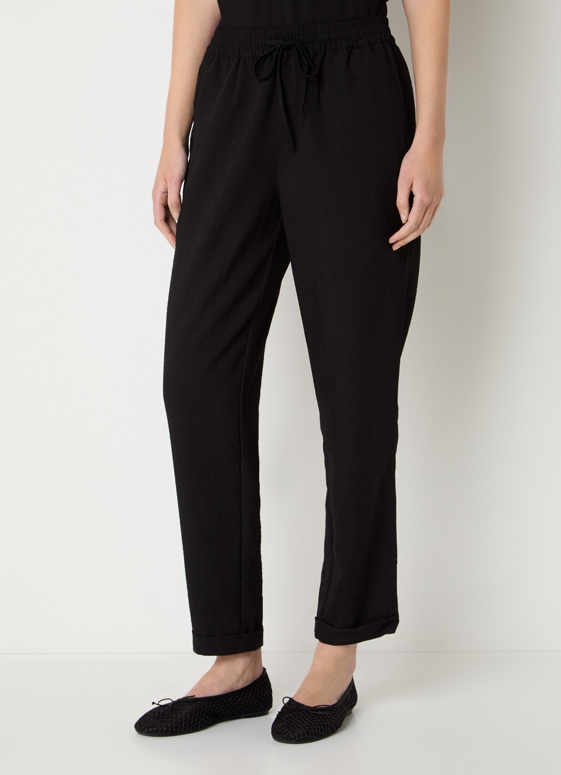 Rosemunde RMWTalia high waist slim fit cropped broek met steekzakken - detail 3 zwart