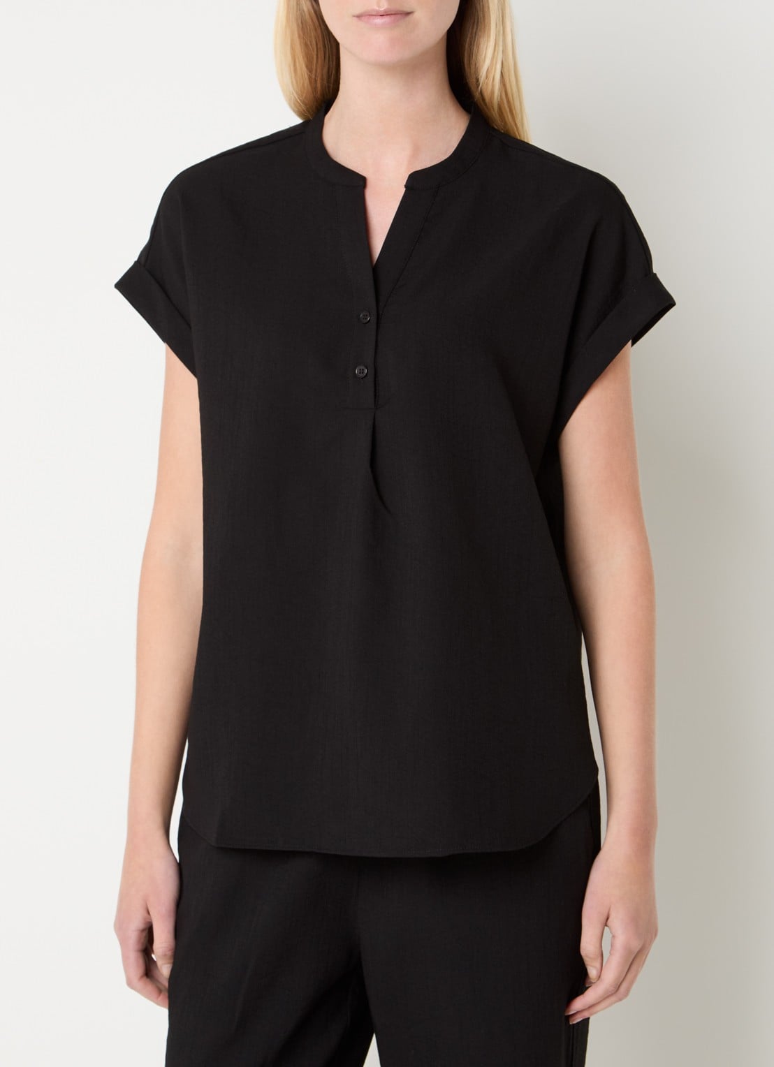 Rosemunde RMWTalia mouwloze tuniek met V-hals - detail 3 zwart