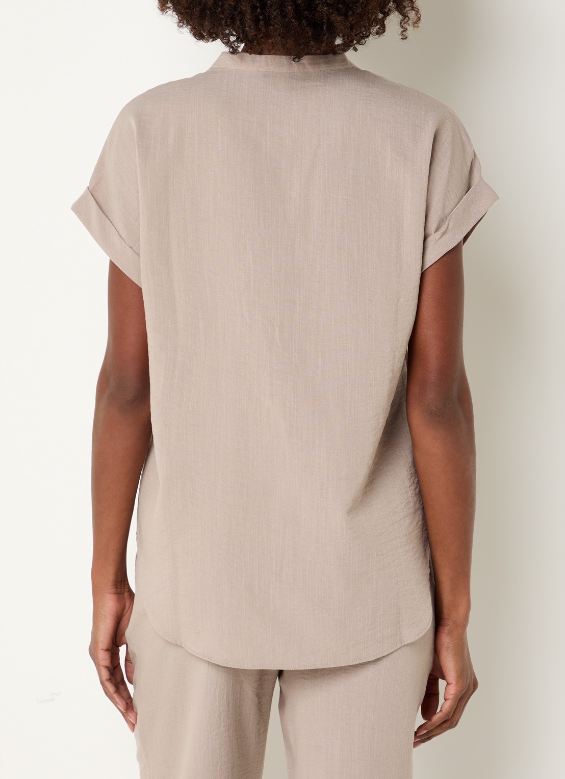 Rosemunde RMWTalia mouwloze tuniek met V-hals - achterkant 4 donkerbeige