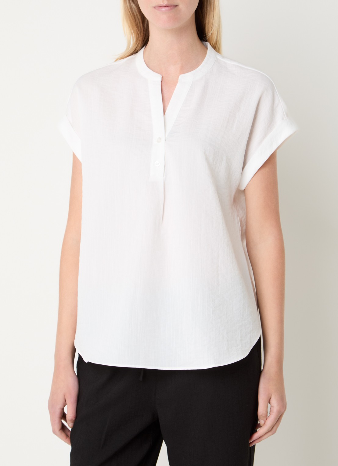 Rosemunde RMWTalia mouwloze tuniek met V-hals - detail 2 wit