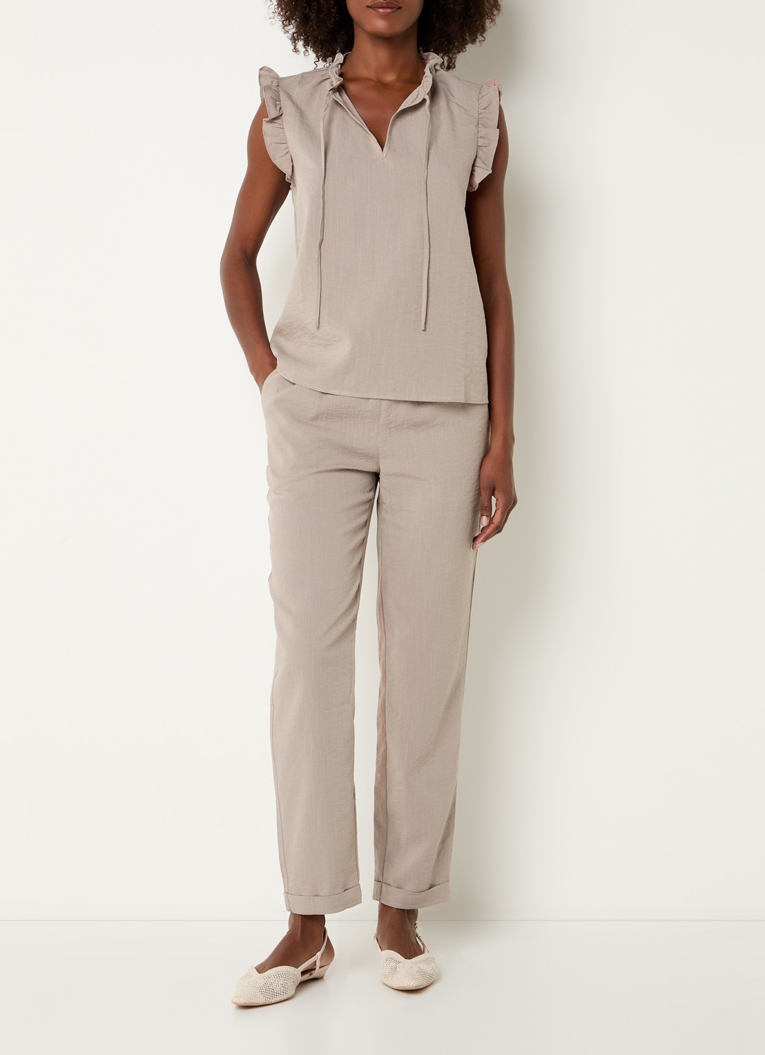 Rosemunde RMWTalia tuniek met volant - voorkant 2 donkerbeige