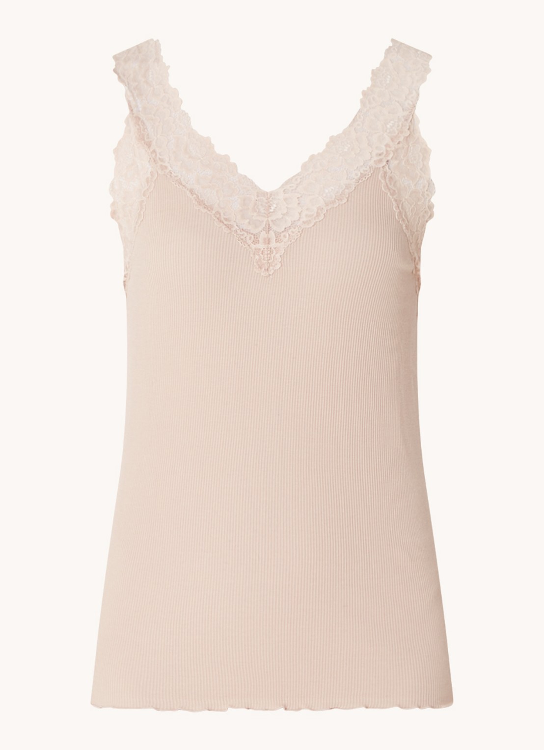 Rosemunde Tanktop met kant en structuur - voorkant 2 oudroze