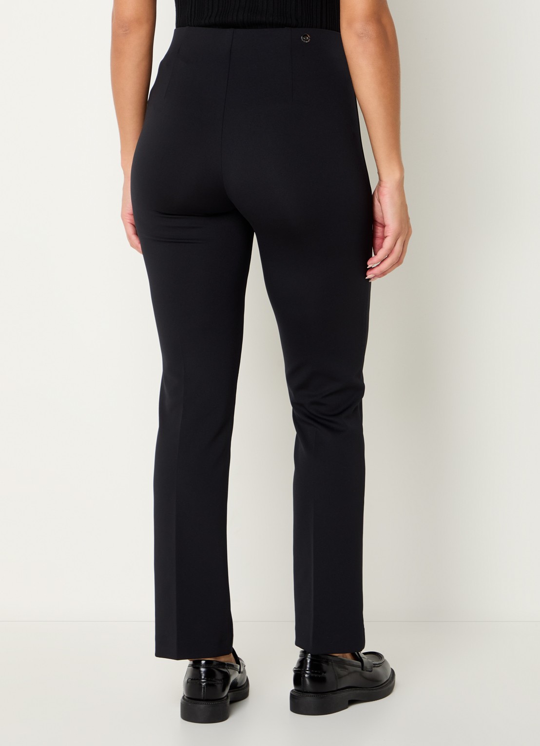 Rosner Studio Alisa high waist slim fit pantalon met persplooi - achterkant 4 zwart