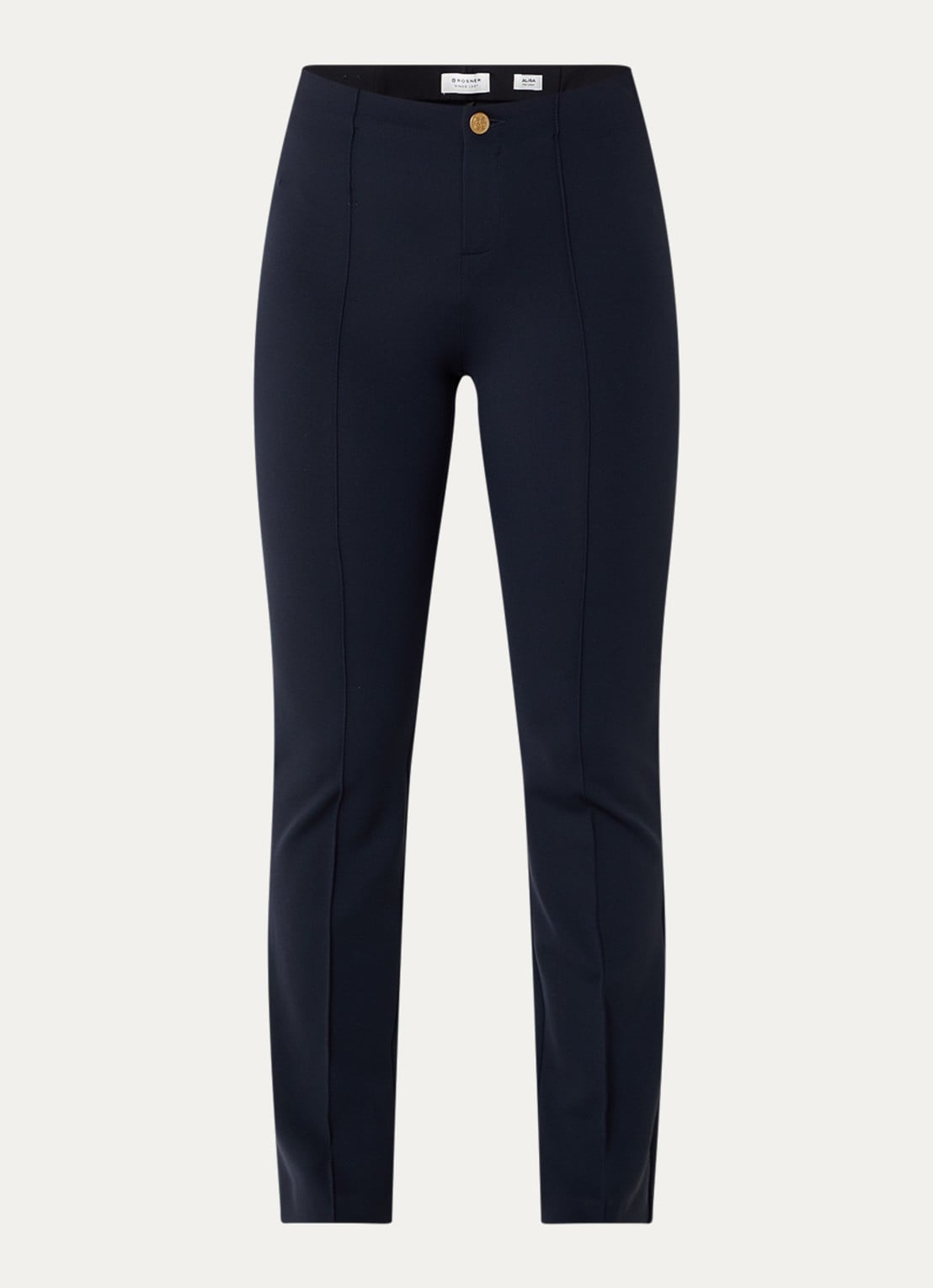 Rosner Studio Alisa high waist slim fit pantalon met persplooi - voorkant 3 donkerblauw