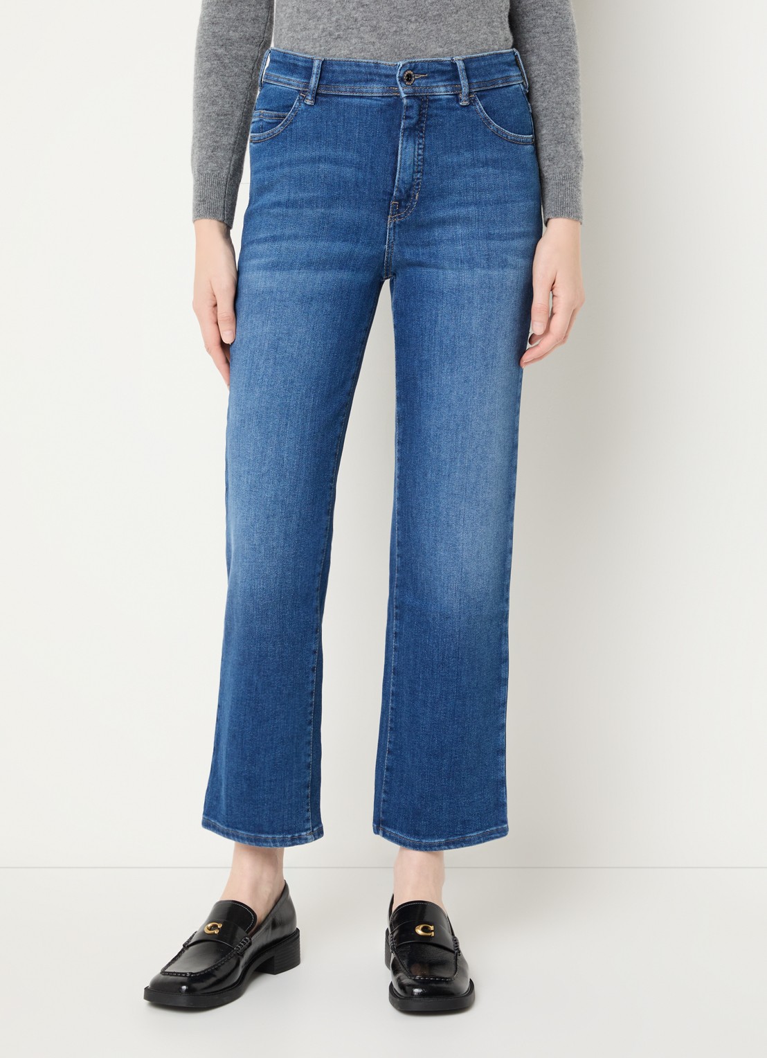 Rosner Studio Aubrey high waist slim fit jeans met steekzakken - detail 2 blauw