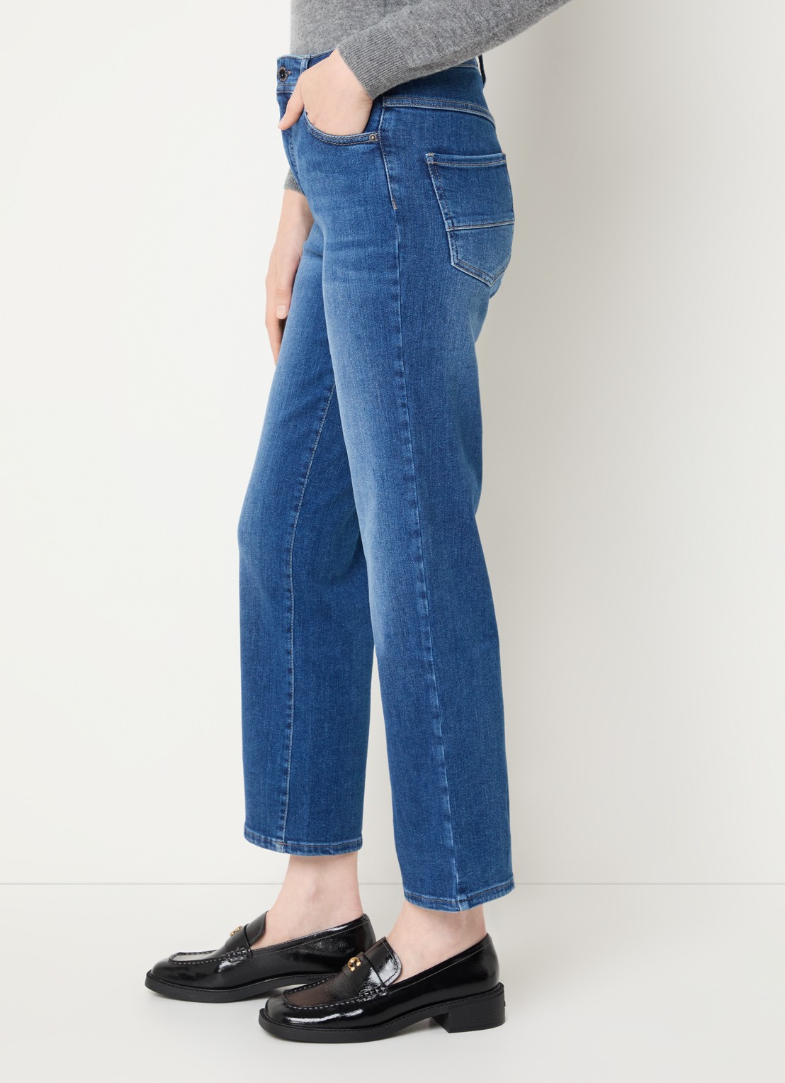 Rosner Studio Aubrey high waist slim fit jeans met steekzakken - detail 3 blauw