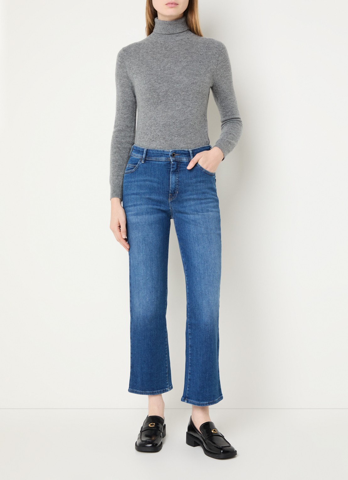 Rosner Studio Aubrey high waist slim fit jeans met steekzakken - voorkant 5 blauw