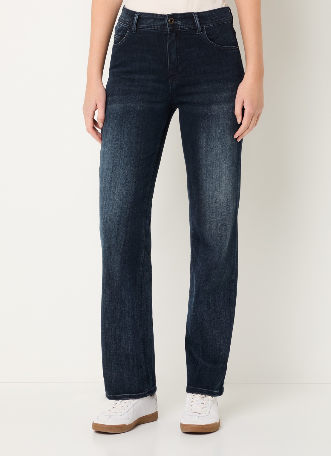 Rosner Studio Aubrey high waist slim fit jeans met steekzakken - detail 3 donkerblauw