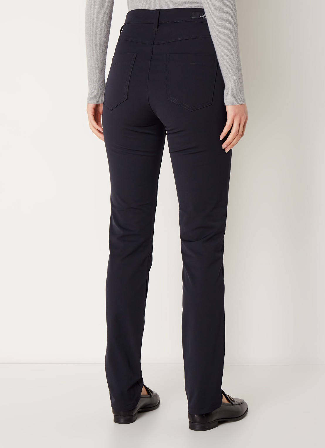 Rosner Studio Audrey high waist slim fit broek met stretch - achterkant 3 donkerblauw