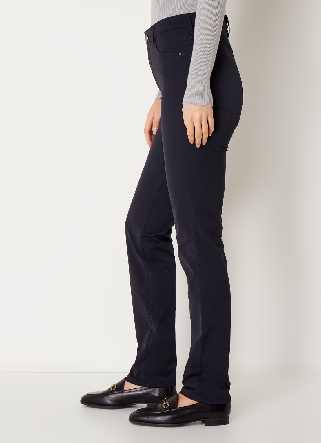 Rosner Studio Audrey high waist slim fit broek met stretch - detail 5 donkerblauw