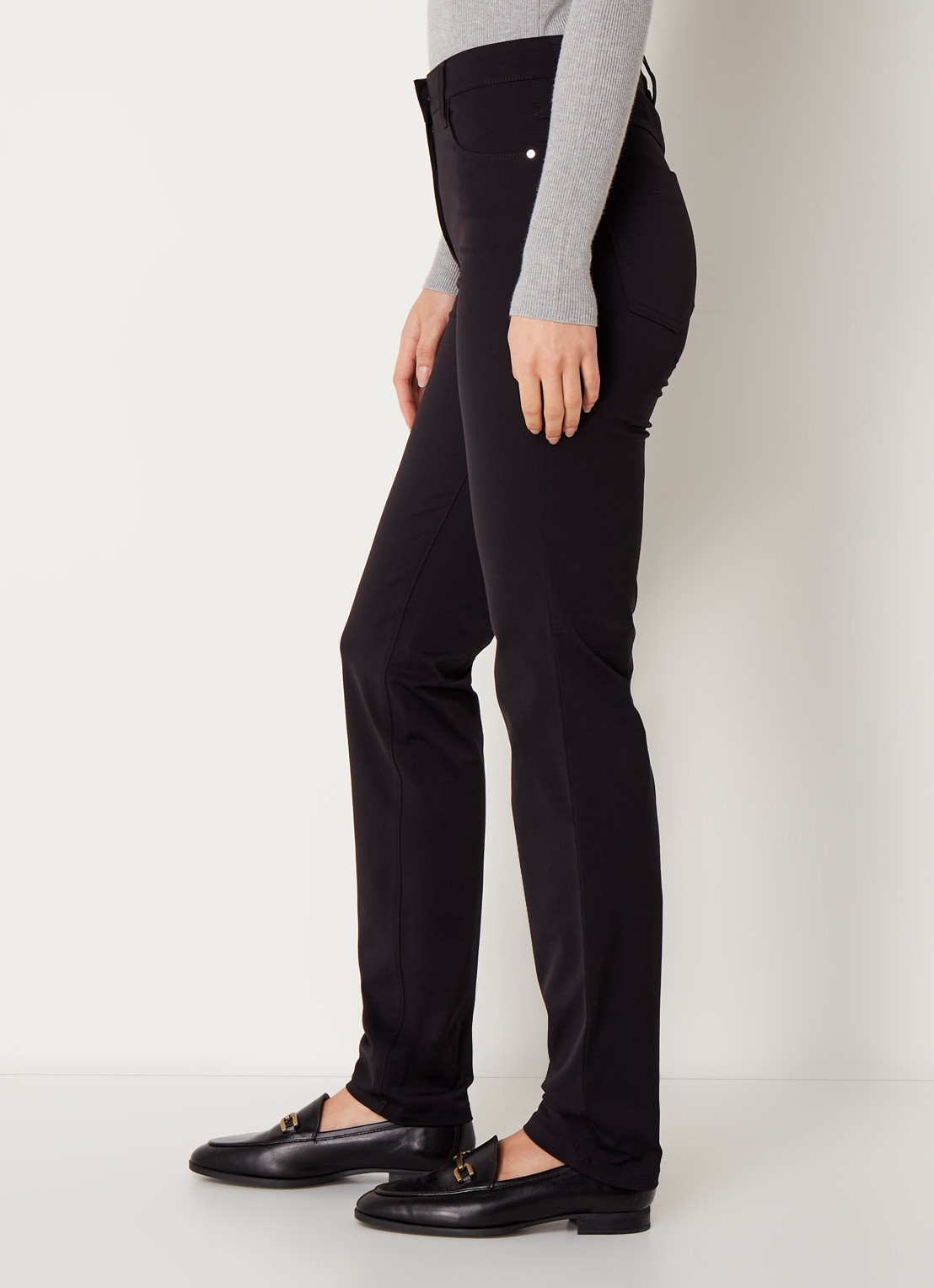 Rosner Studio Audrey high waist slim fit broek met stretch - detail 3 zwart