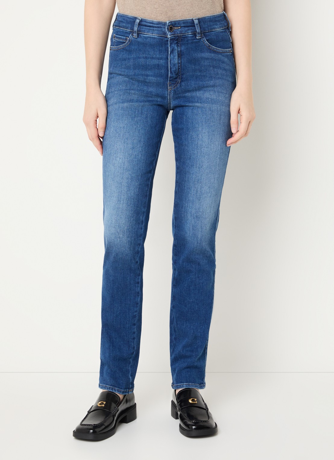 Rosner Studio Audrey high waist slim fit jeans met steekzakken - detail 3 blauw