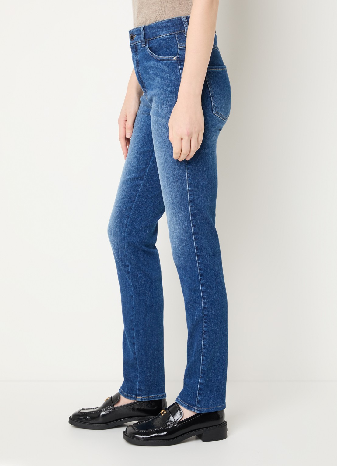 Rosner Studio Audrey high waist slim fit jeans met steekzakken - detail 4 blauw