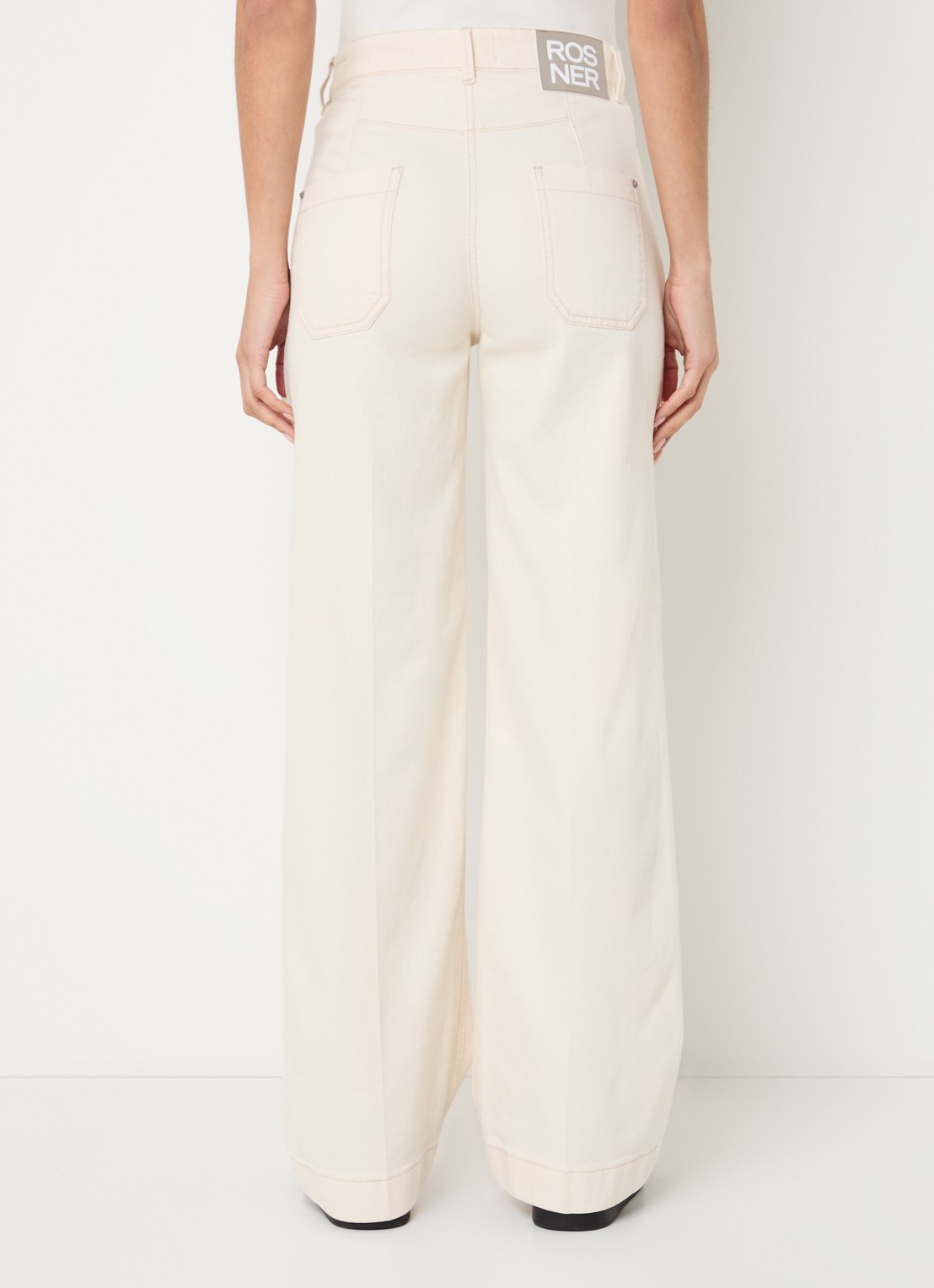 Rosner Studio Audrey high waist straight leg jeans met opgestikte zakken - achterkant 4 creme