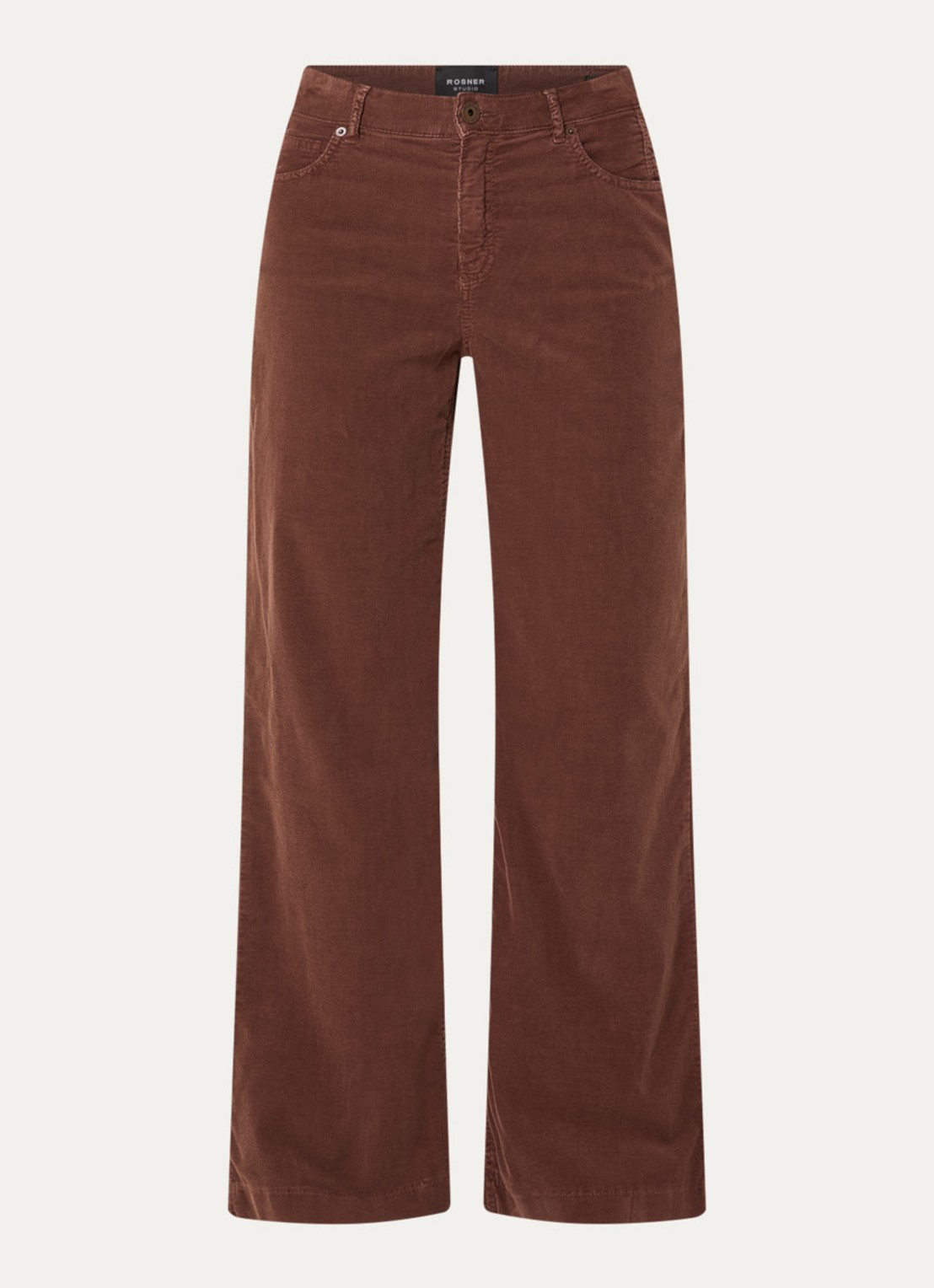 Rosner Studio Audrey high waist wide fit broek van corduroy - voorkant 4 steenrood