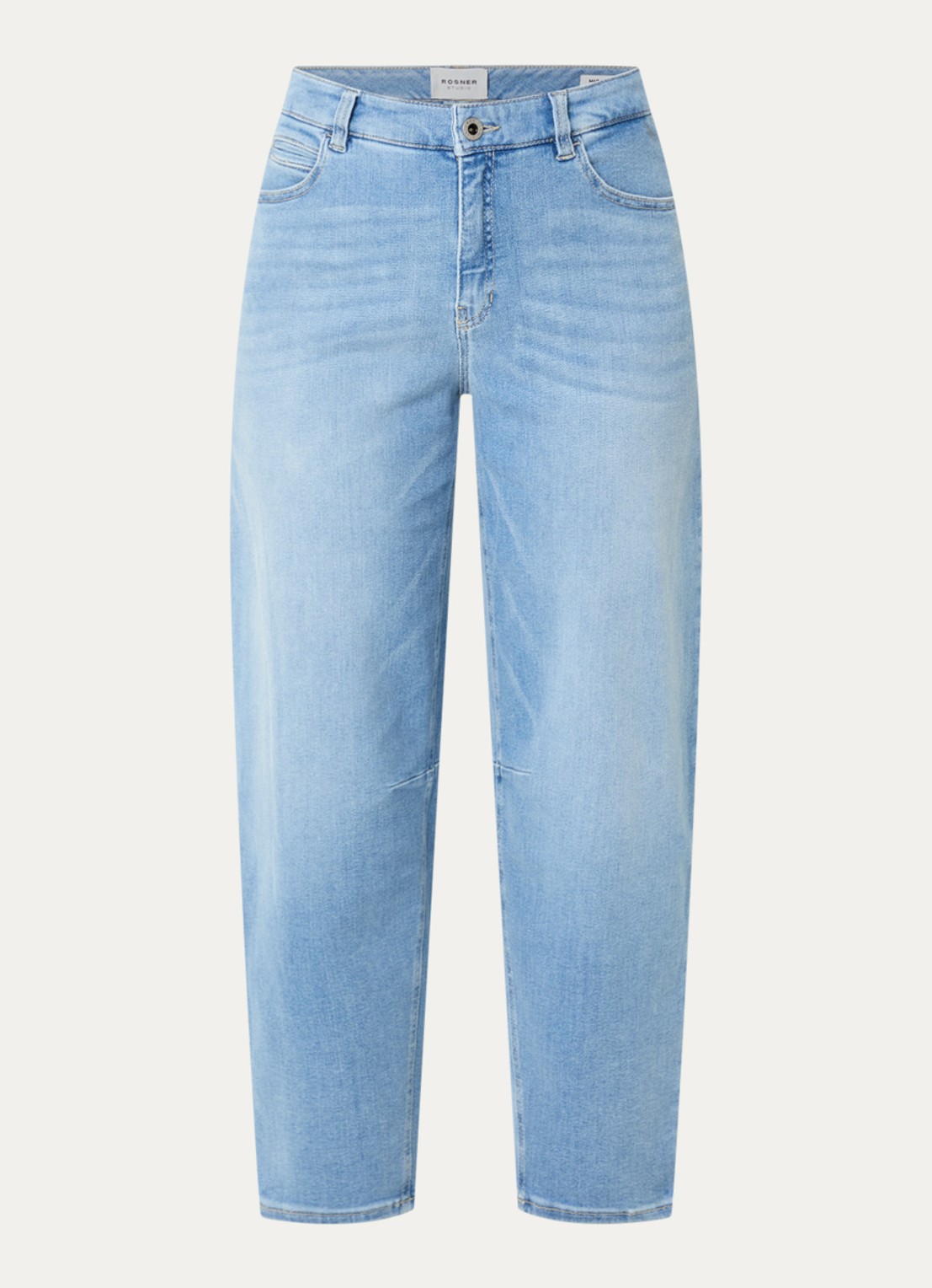 Rosner Studio High waist balloon fit jeans met lichte wassing - voorkant indigo
