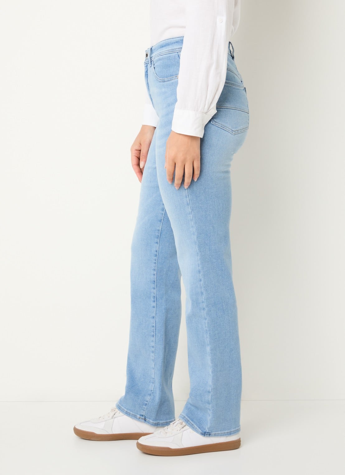 Rosner Studio High waist flared jeans met lichte wassing - detail 3 indigo