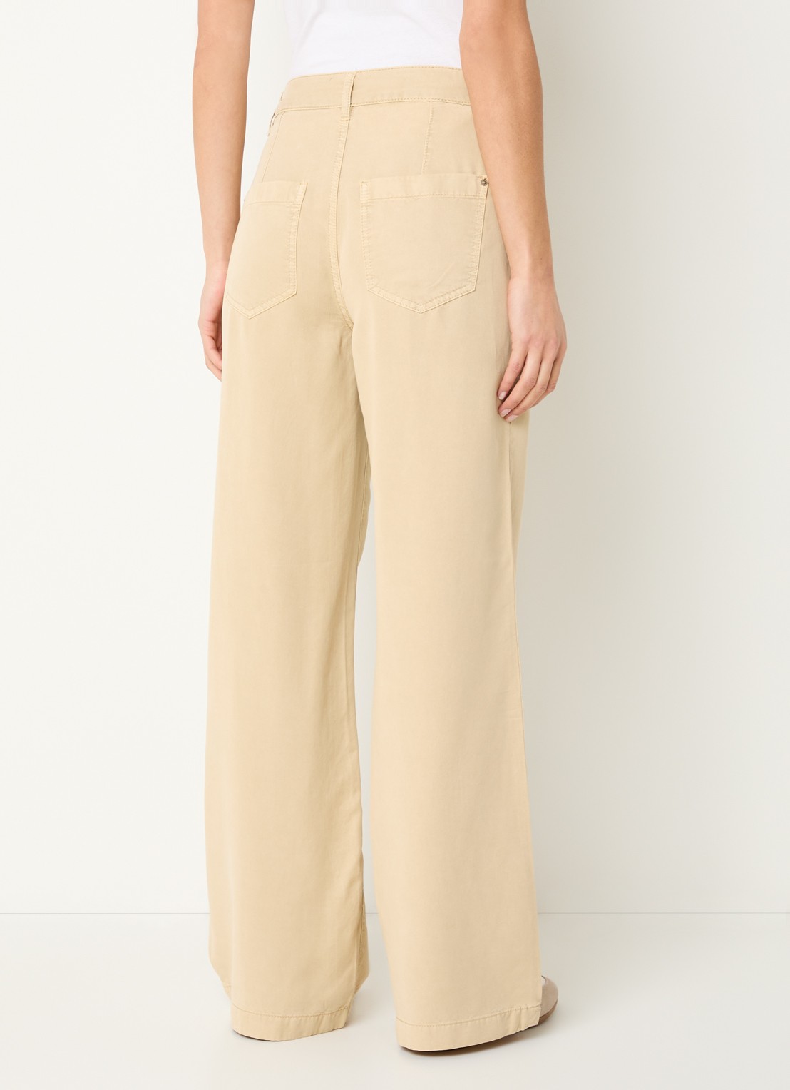 Rosner Studio High waist loose fit broek met steekzakken    - achterkant zand