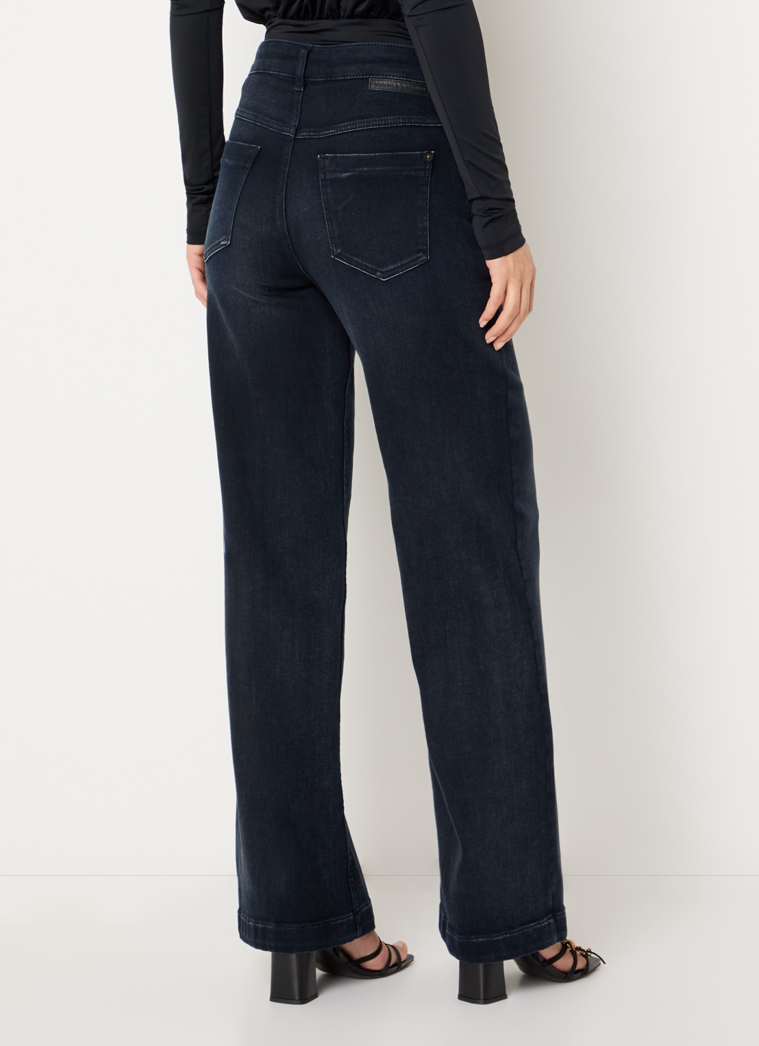 Rosner Studio High waist loose fit jeans met steekzakken - achterkant 4 donkerblauw