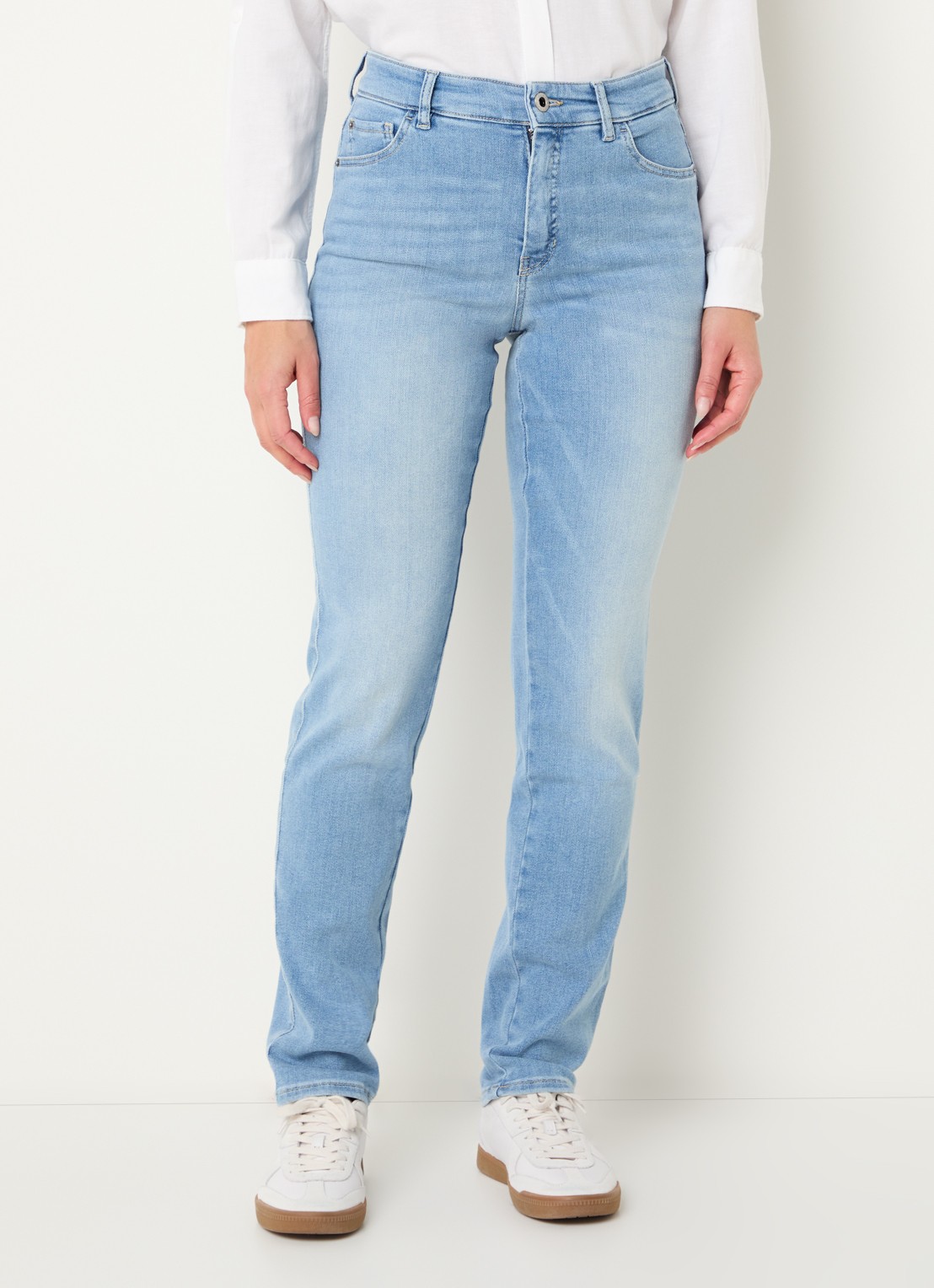 Rosner Studio High waist slim fit jeans met lichte wassing - detail 4 indigo