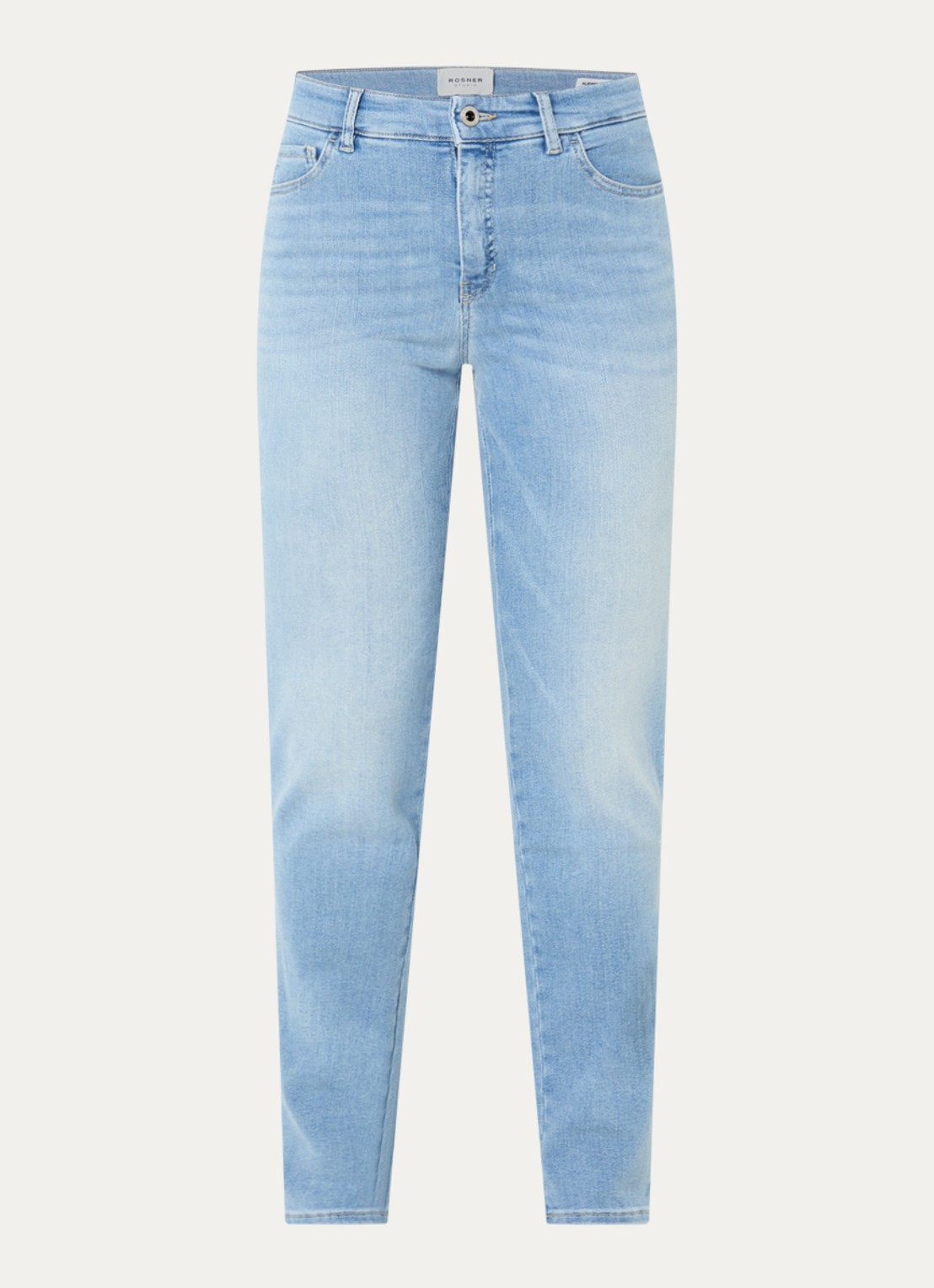 Rosner Studio High waist slim fit jeans met lichte wassing - voorkant 2 indigo