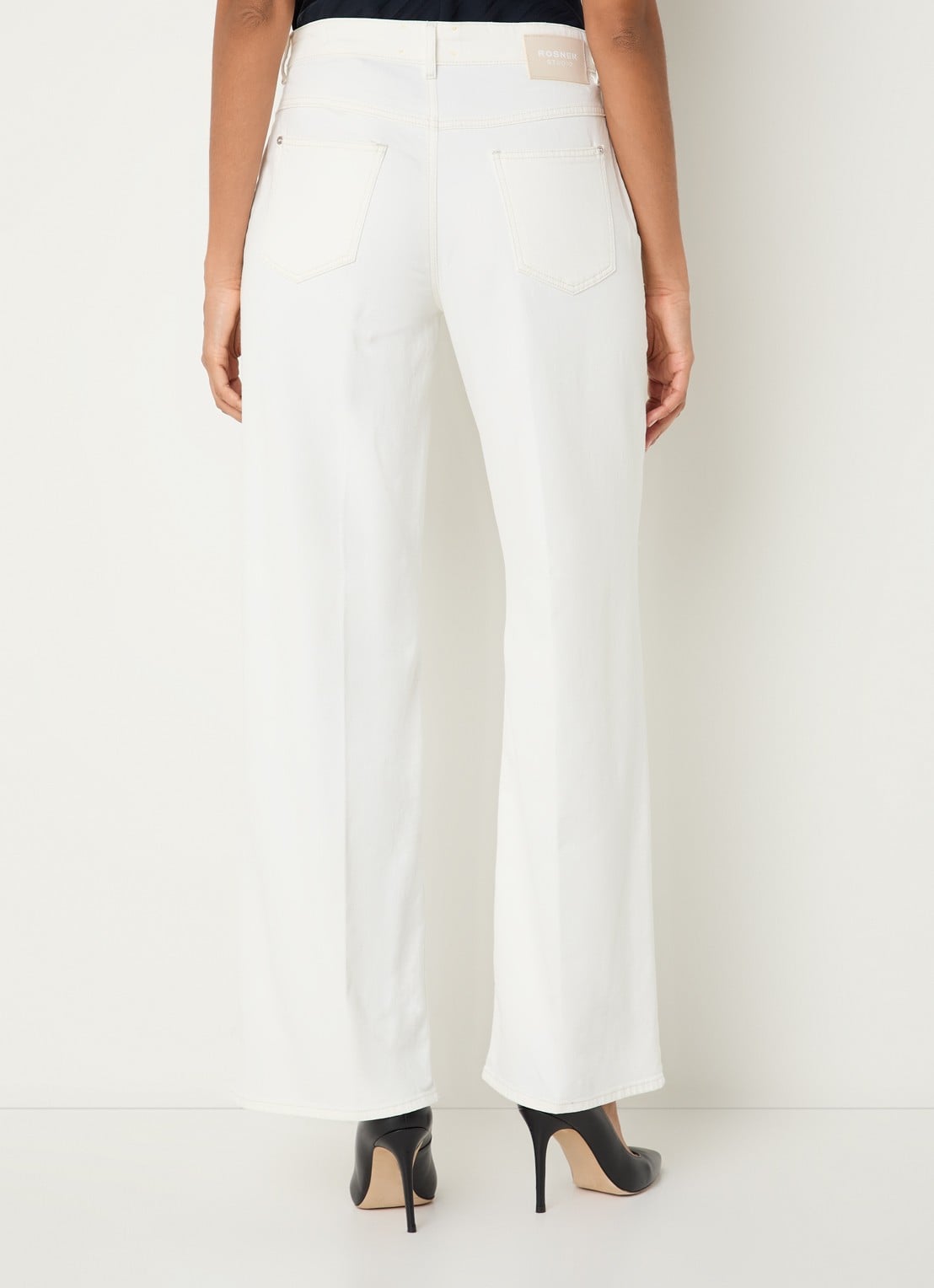 Rosner Studio High waist wide leg jeans met gekleurde wassing - achterkant 4 wit
