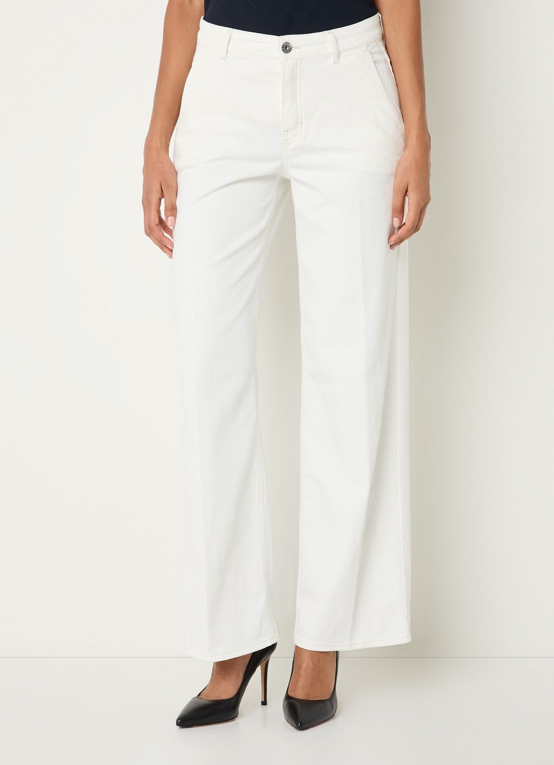 Rosner Studio High waist wide leg jeans met gekleurde wassing - detail 3 wit