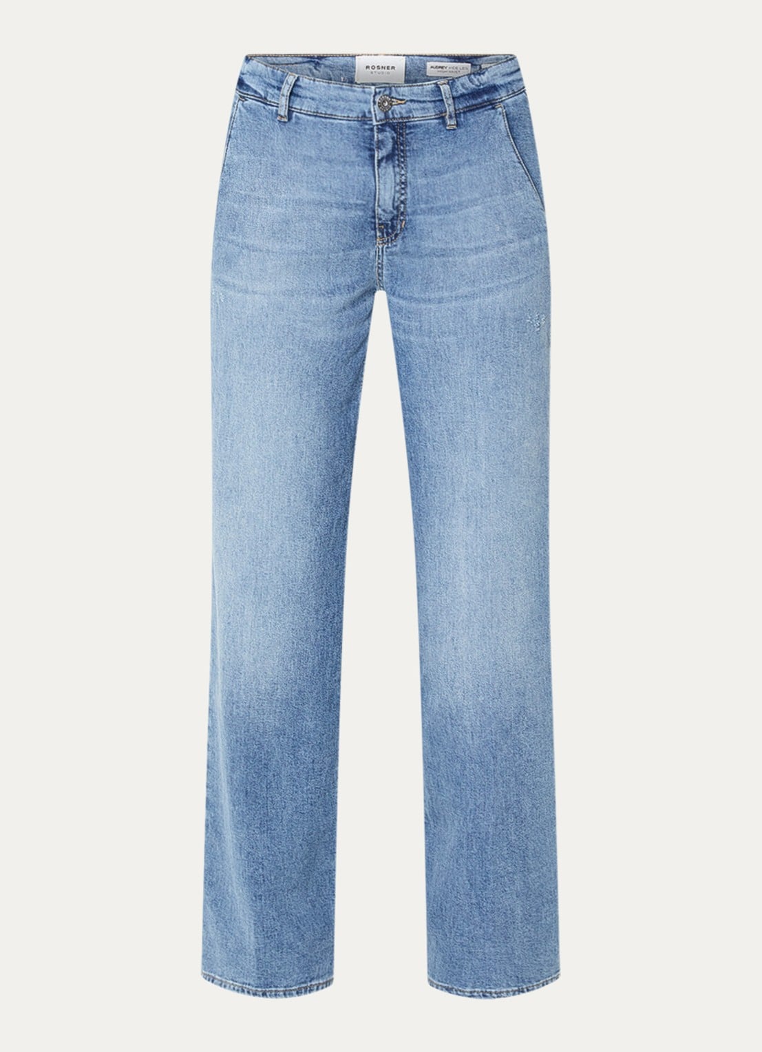Rosner Studio High waist wide leg jeans met gekleurde wassing - voorkant 2 blauw