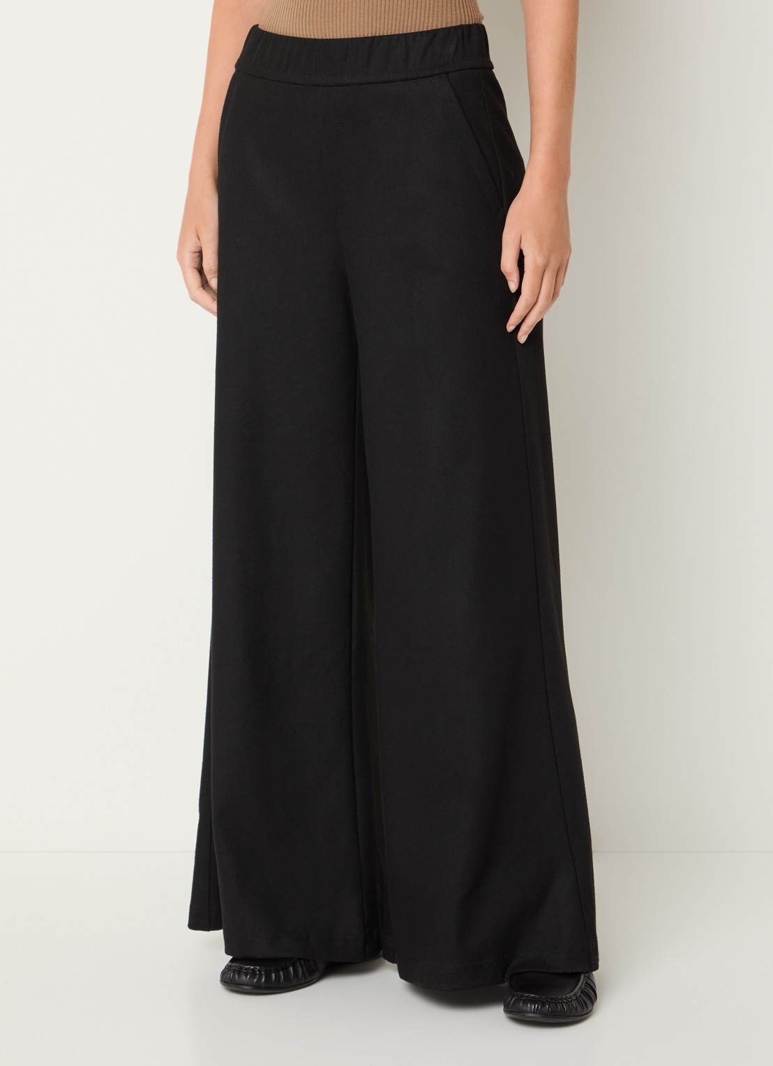 Rosner Studio Mara high waist flared fit palazzo broek met steekzakken - detail 4 zwart