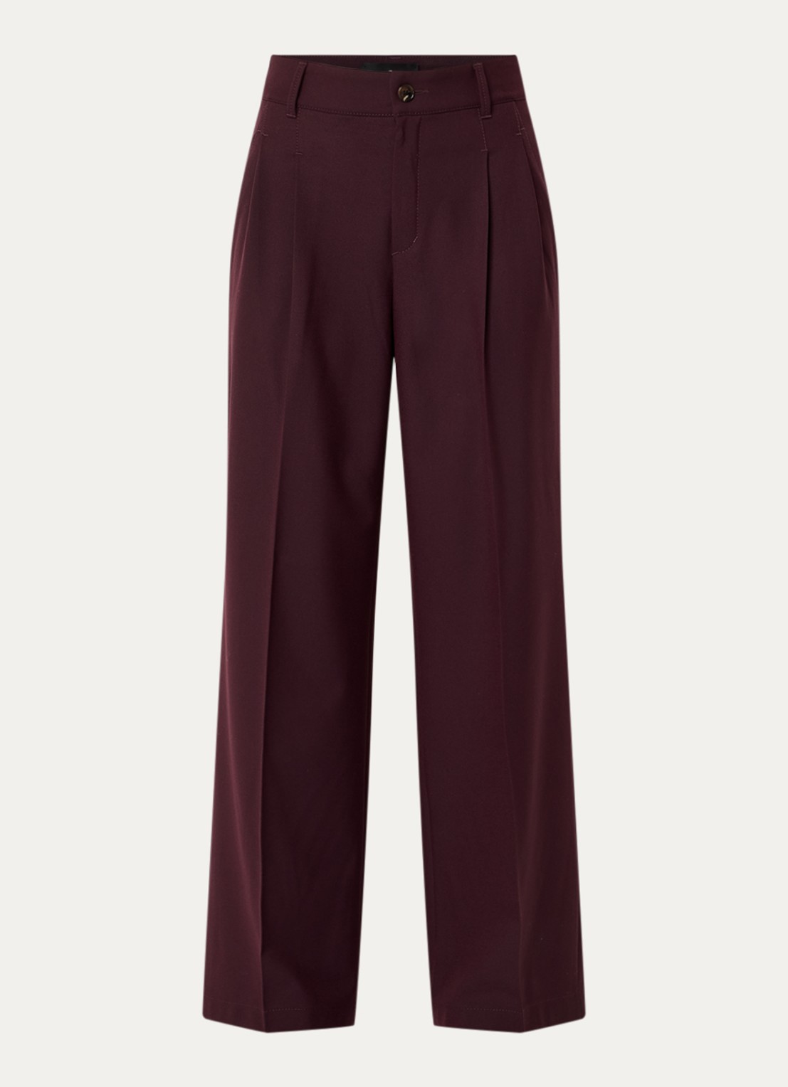 Rosner Studio Mara high waist loose fit pantalon met gemêleerd dessin - voorkant aubergine
