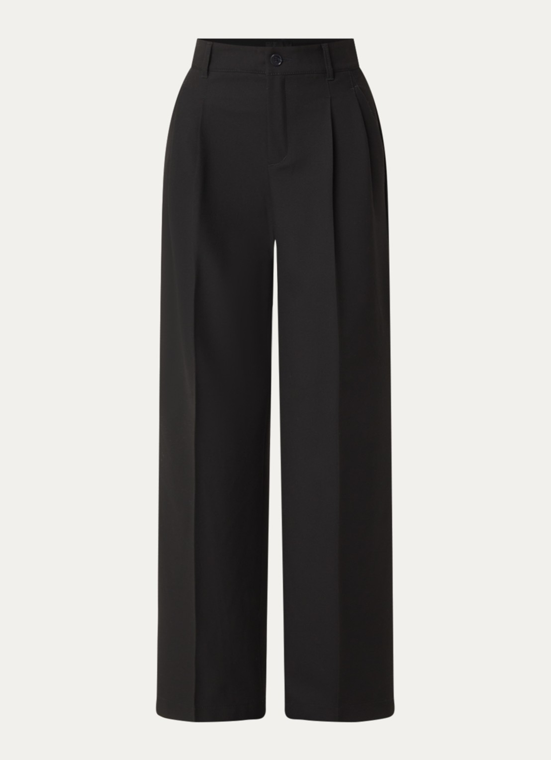 Rosner Studio Mara high waist loose fit pantalon met gemêleerd dessin - voorkant zwart
