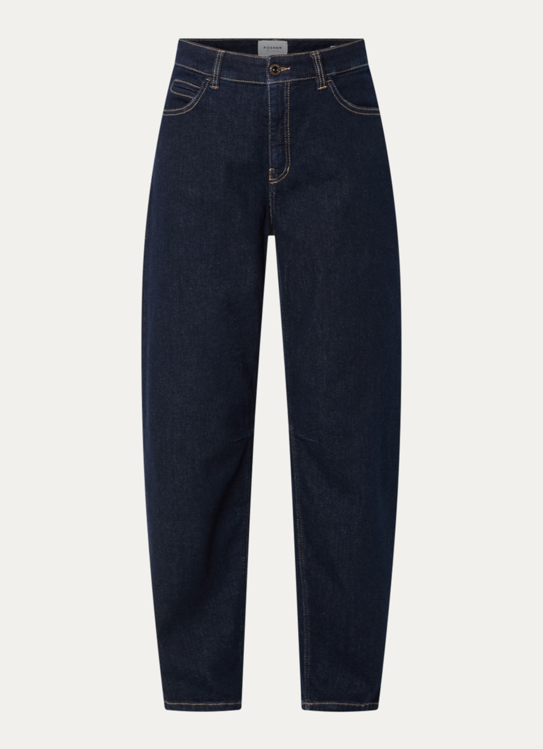 Rosner Studio Mara high waist tapered fit jeans met donkere wassing - voorkant 4 indigo