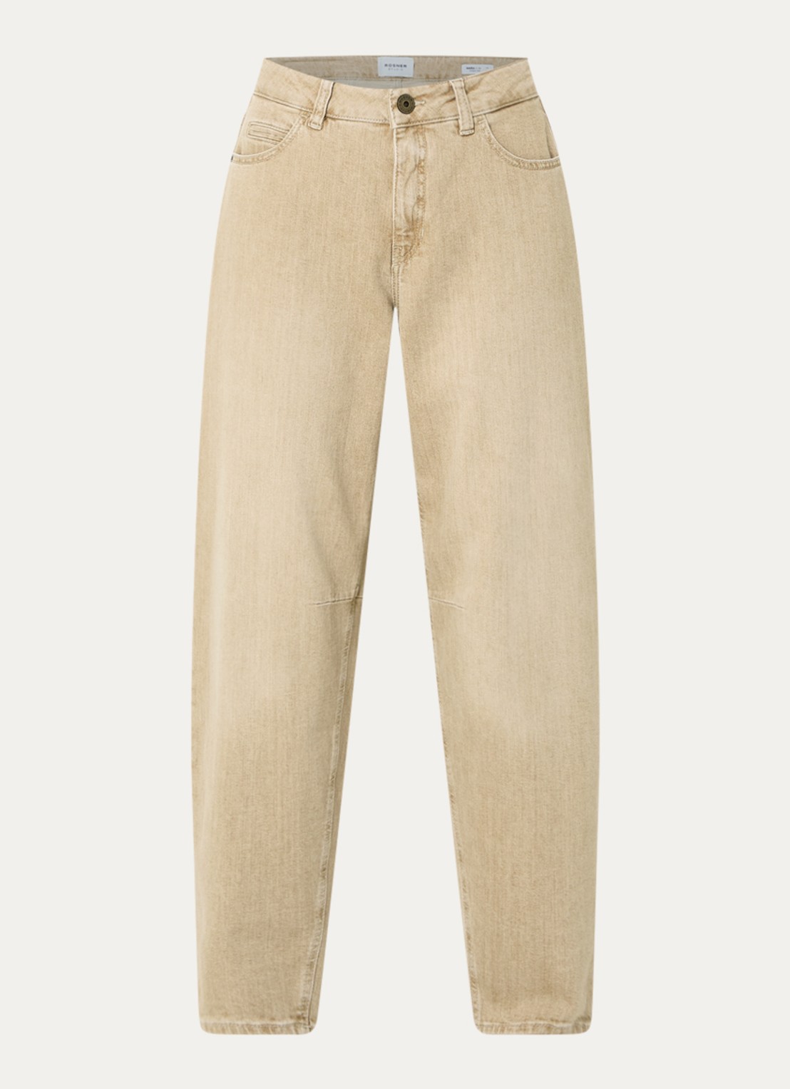 Rosner Studio Mara high waist tapered fit jeans met gekleurde wassing - voorkant 4 beige