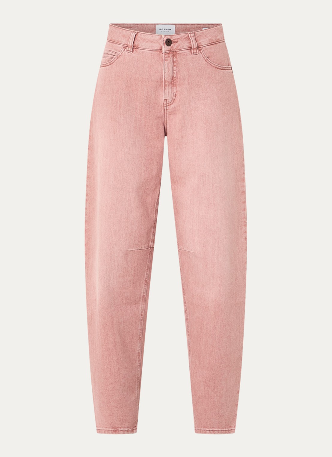 Rosner Studio Mara high waist tapered fit jeans met gekleurde wassing - voorkant 4 oudroze