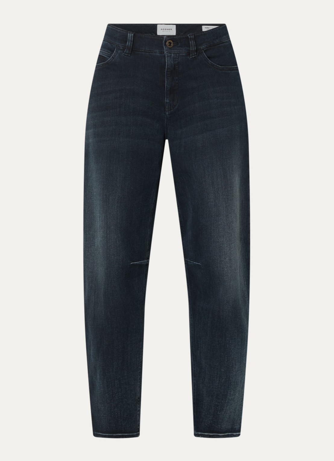 Rosner Studio Mara high waist tapered fit jeans met medium wassing - voorkant 3 donkerblauw