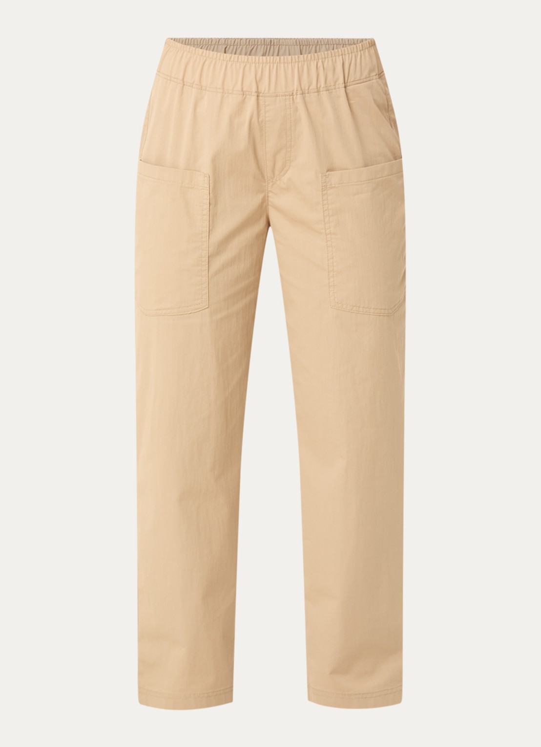 Rosner Studio Mara mid waist straight fit broek met opgestikte zakken - voorkant camel