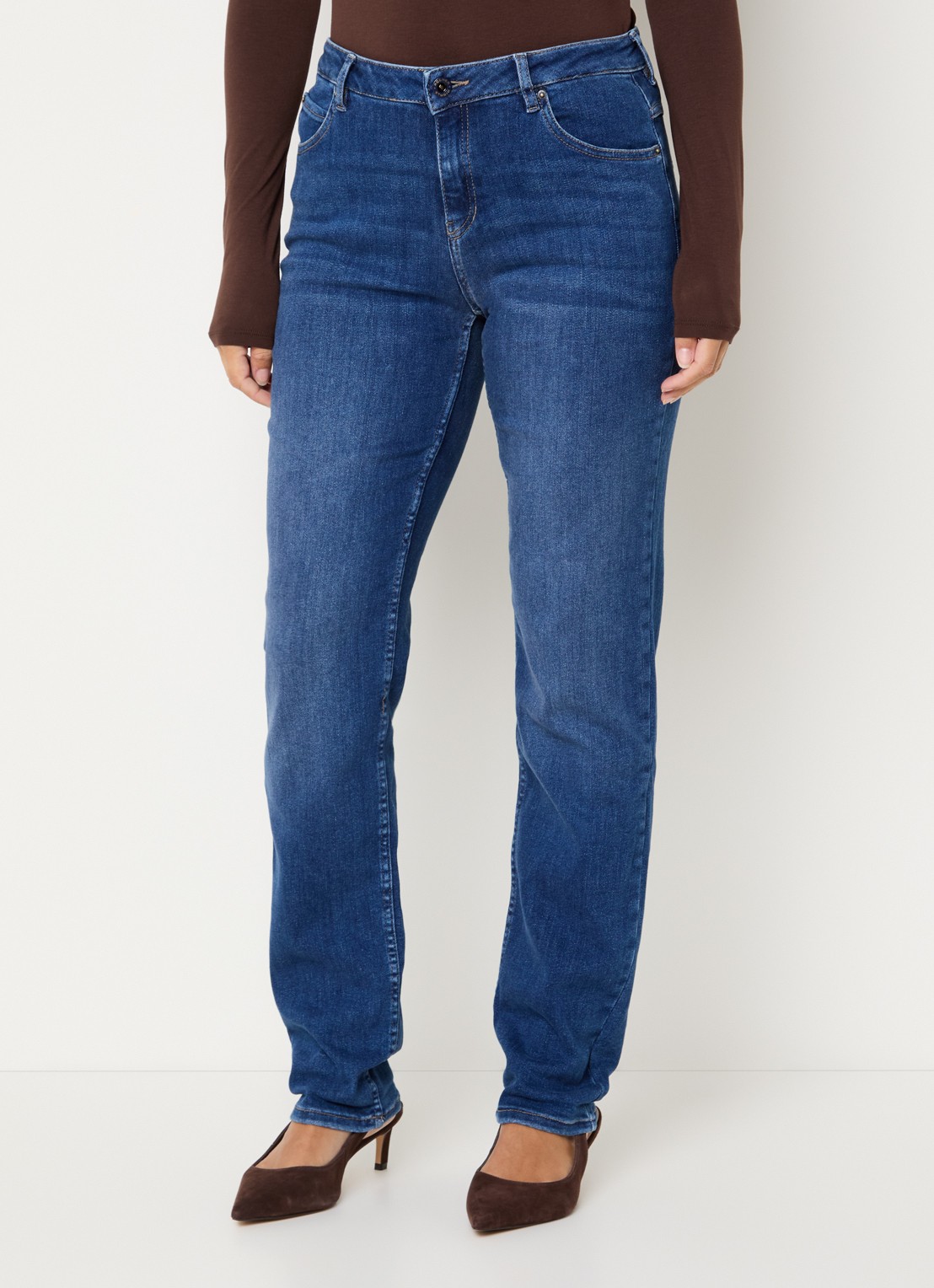 Rosner Studio Masha mid waist slim fit jeans met steekzakken - detail 4 indigo
