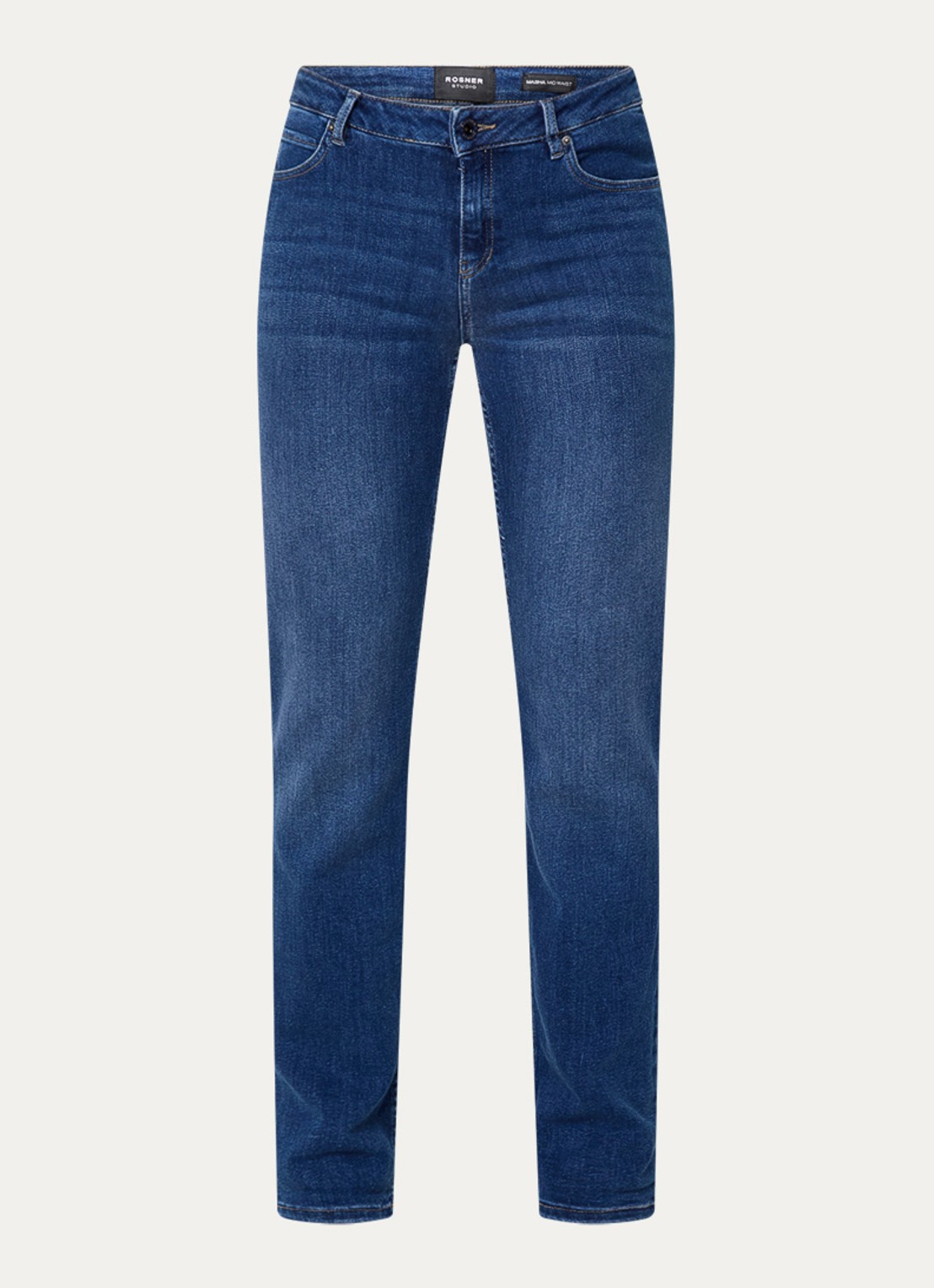 Rosner Studio Masha mid waist slim fit jeans met steekzakken - voorkant 2 indigo