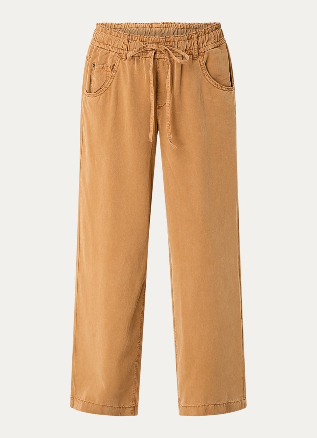 Rosner Studio Mid waist straight fit broek met steekzakken - voorkant 4 bruin