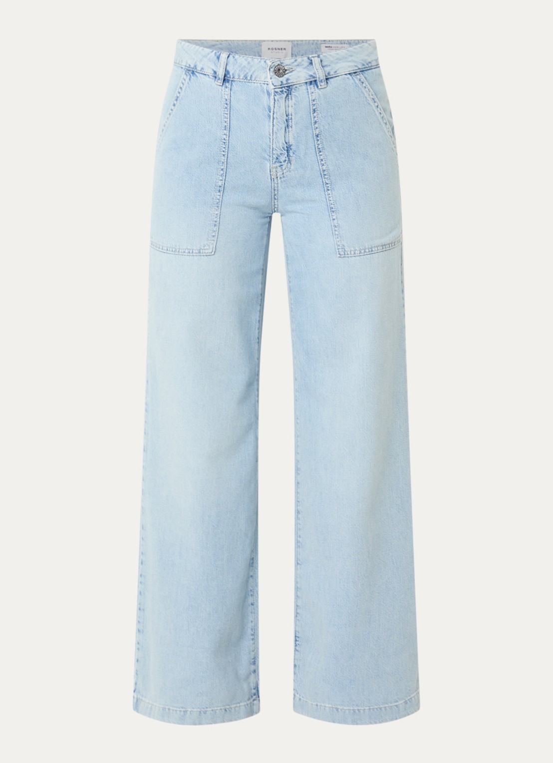 Rosner Studio Rosner high waist straight leg jeans met lichte wassing - voorkant 2 indigo