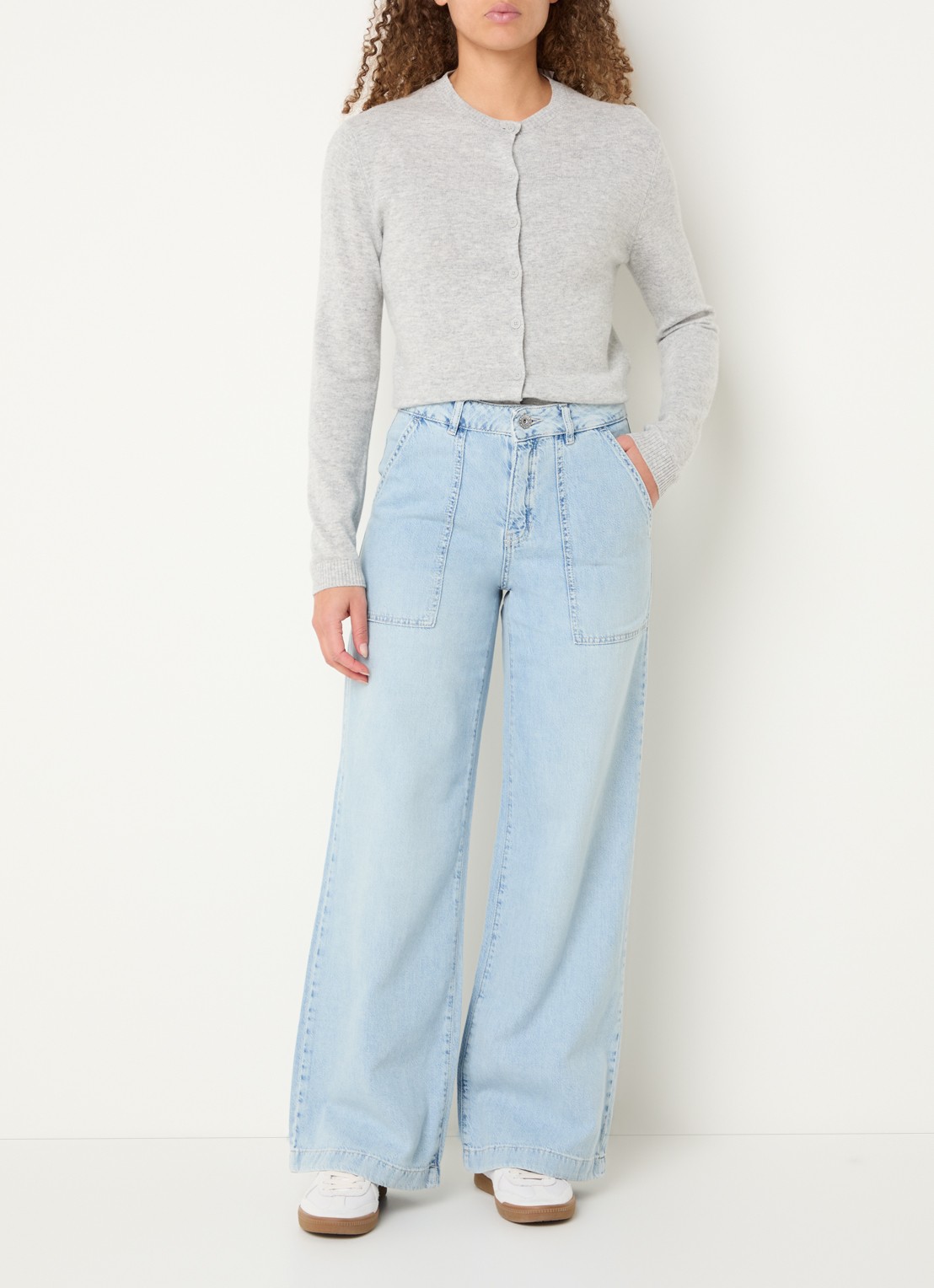 Rosner Studio Rosner high waist straight leg jeans met lichte wassing - voorkant 3 indigo