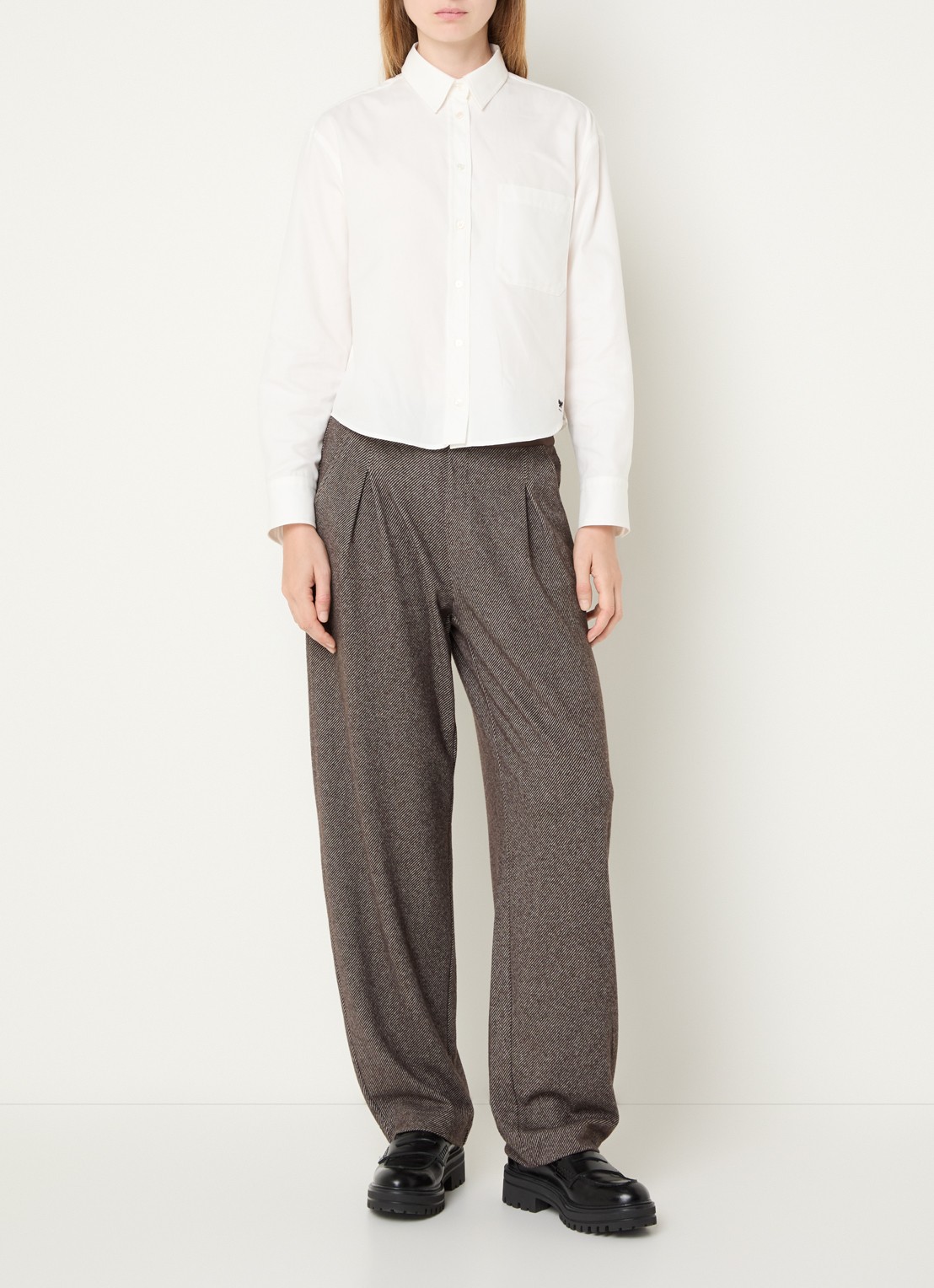 Rosner Studio Straight fit pantalon met steekzakken - voorkant 3 lichtbruin