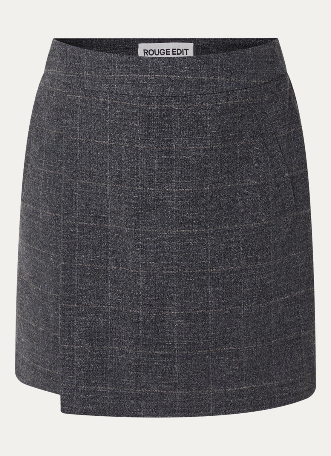 ROUGE EDIT Cara mini rok met ruitdessin - voorkant 3 antraciet