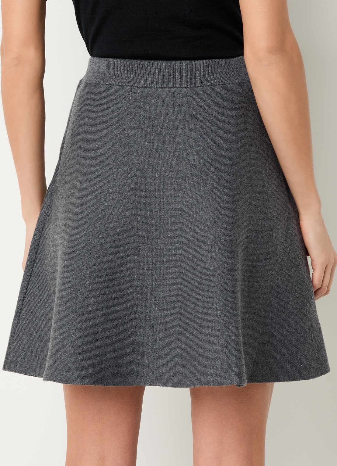 ROUGE EDIT Leah mini rok in wolblend - achterkant 4 grijs