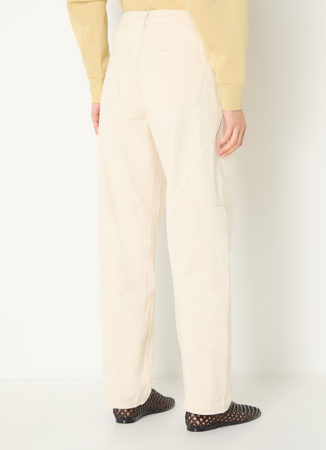 ROUGE EDIT Mae high waist loose fit jeans met gekleurde wassing - achterkant 5 beige