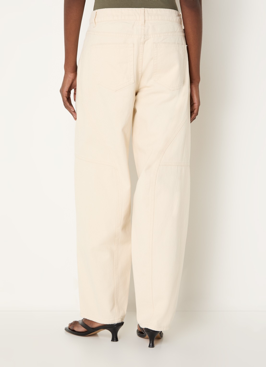 ROUGE EDIT Mae high waist loose fit jeans met gekleurde wassing - achterkant 6 beige