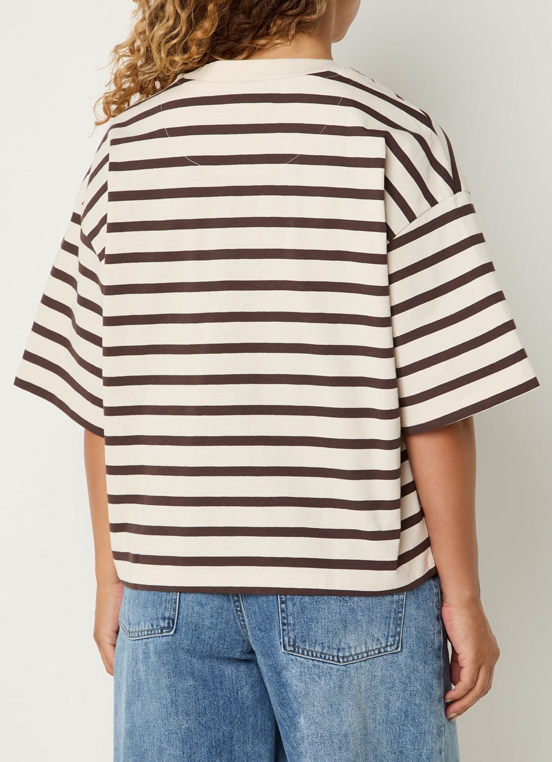 ROUGE EDIT Nanna T-shirt met ronde hals - achterkant gebroken wit