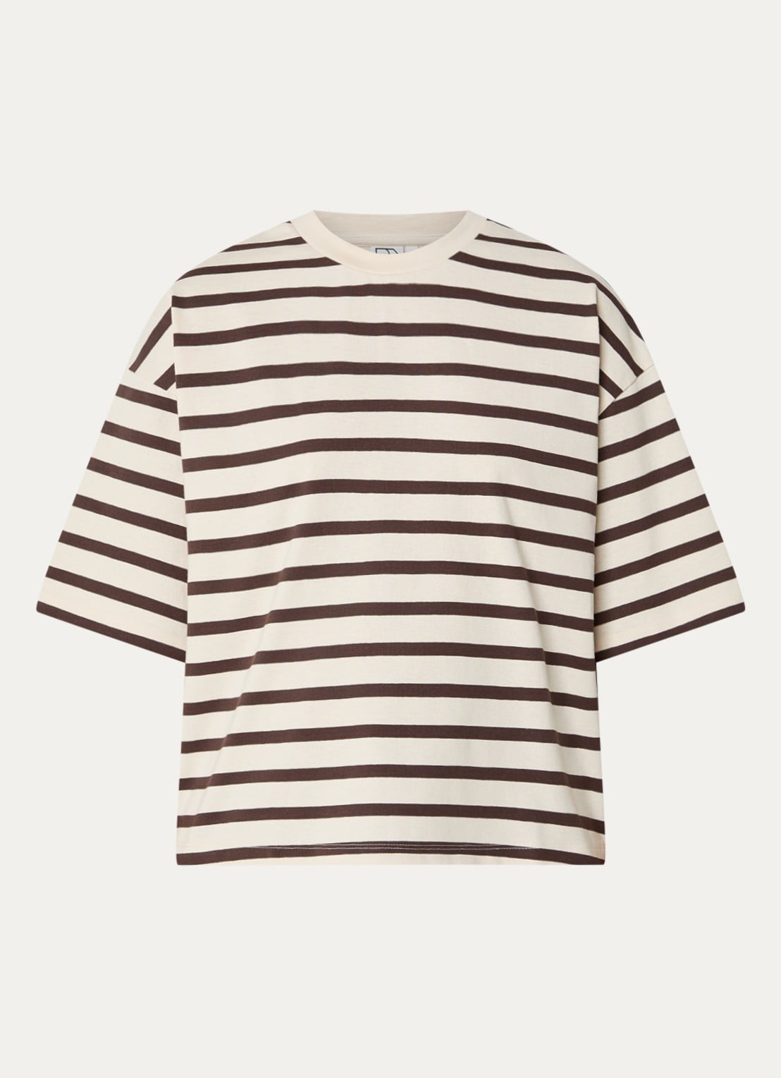 ROUGE EDIT Nanna T-shirt met ronde hals - voorkant 3 gebroken wit