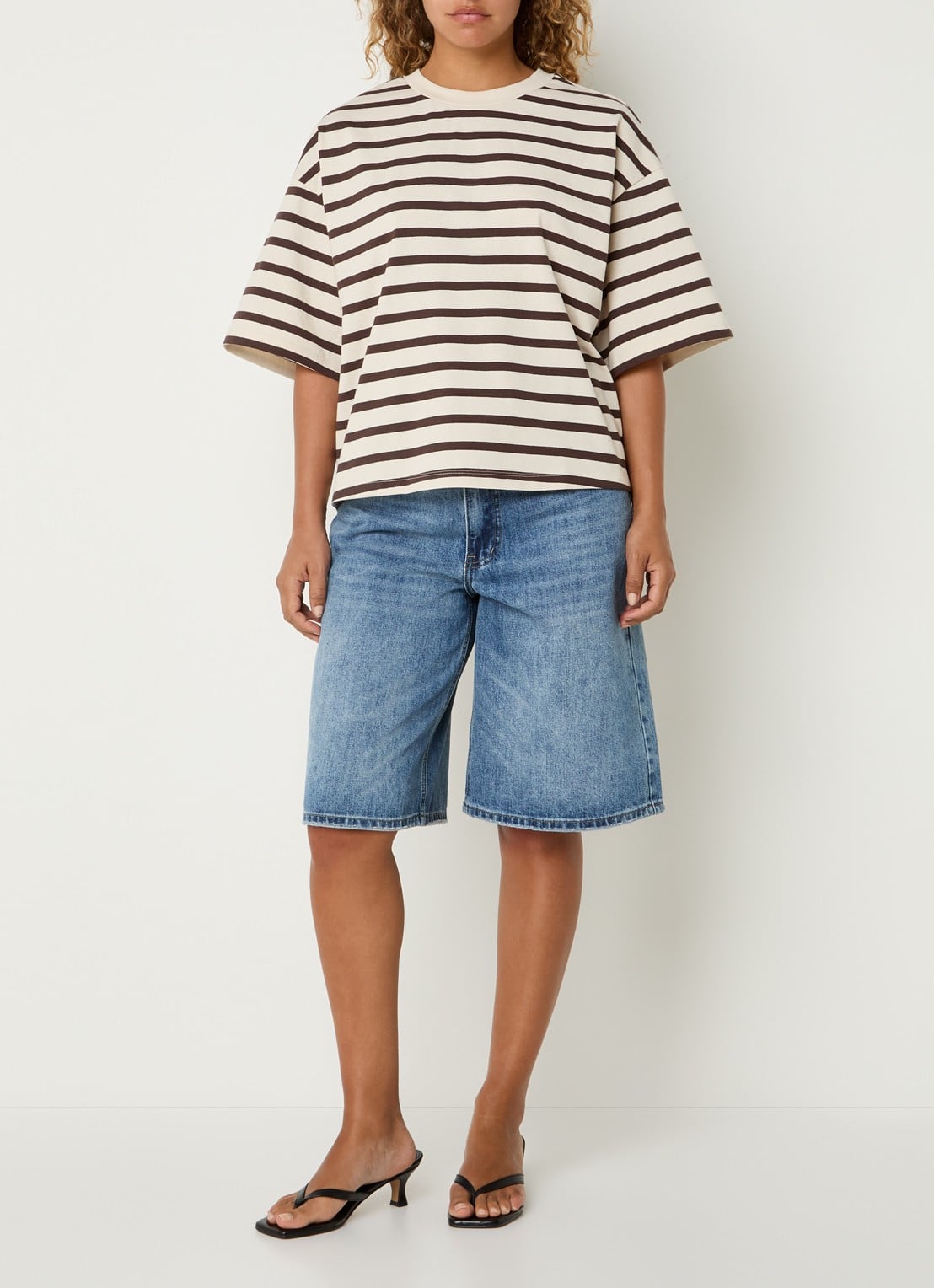 ROUGE EDIT Nanna T-shirt met ronde hals - voorkant 4 gebroken wit