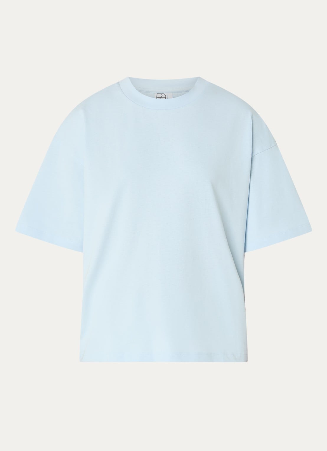 ROUGE EDIT Nanna T-shirt met ronde hals - voorkant 3 lichtblauw